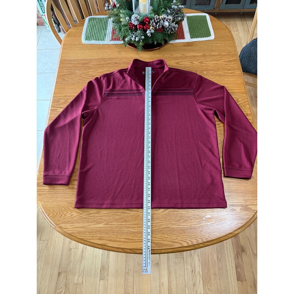 Pebble Beach Dry Luxe Performance Burgundy 1/4 Zip Pullover Mens XXL